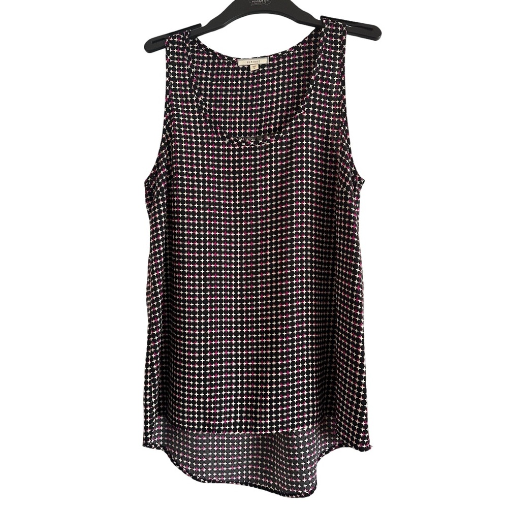 Anthropologie "Pleione" Multicolor Diamond Print Scoop Neck Tank Top